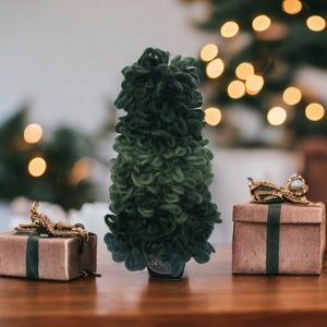 Whimsical Loop Yarn Forest Christmas Tree 10"